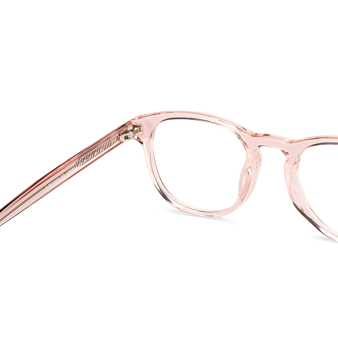 John Jacobs Online Pink Transparent Full Rim Round right side