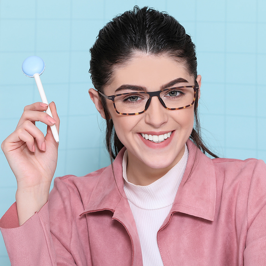 John Jacobs Light Brown Full Rim Rectangle left side