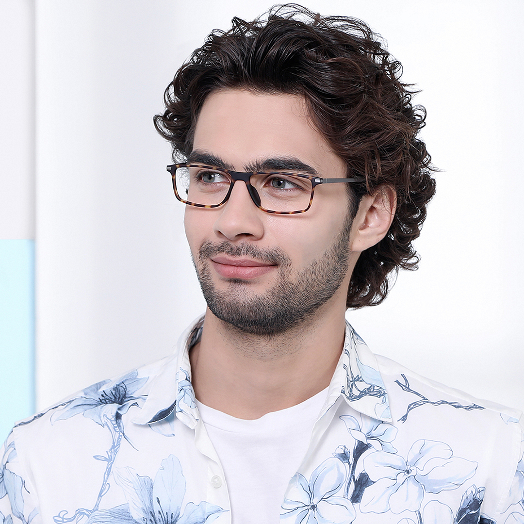 John Jacobs Light Brown Full Rim Rectangle right side