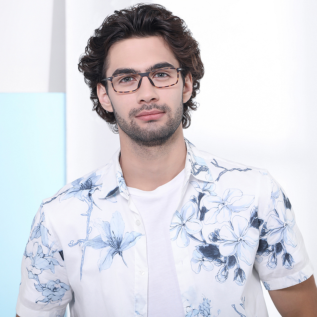 John Jacobs Light Brown Full Rim Rectangle left side