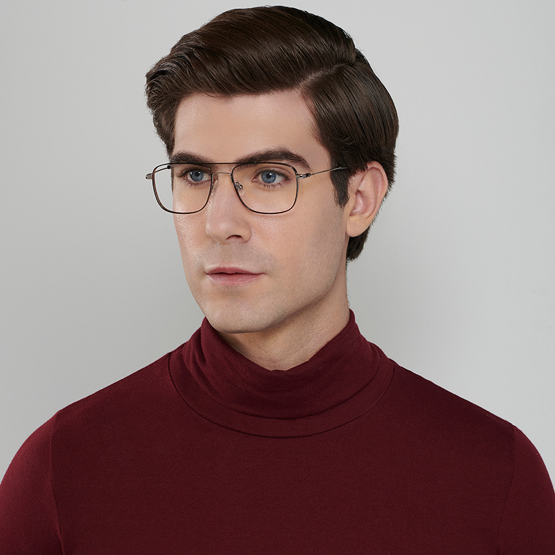 John Jacobs Online Dark Gunmetal Full Rim Square right side