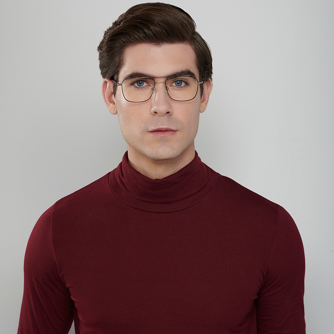 John Jacobs Online Dark Gunmetal Full Rim Square left side