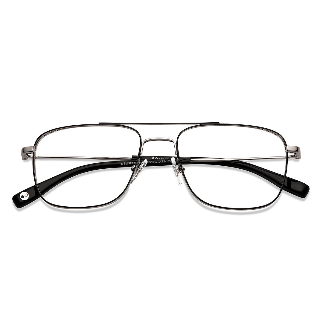 John Jacobs Online Dark Gunmetal Full Rim Square left side