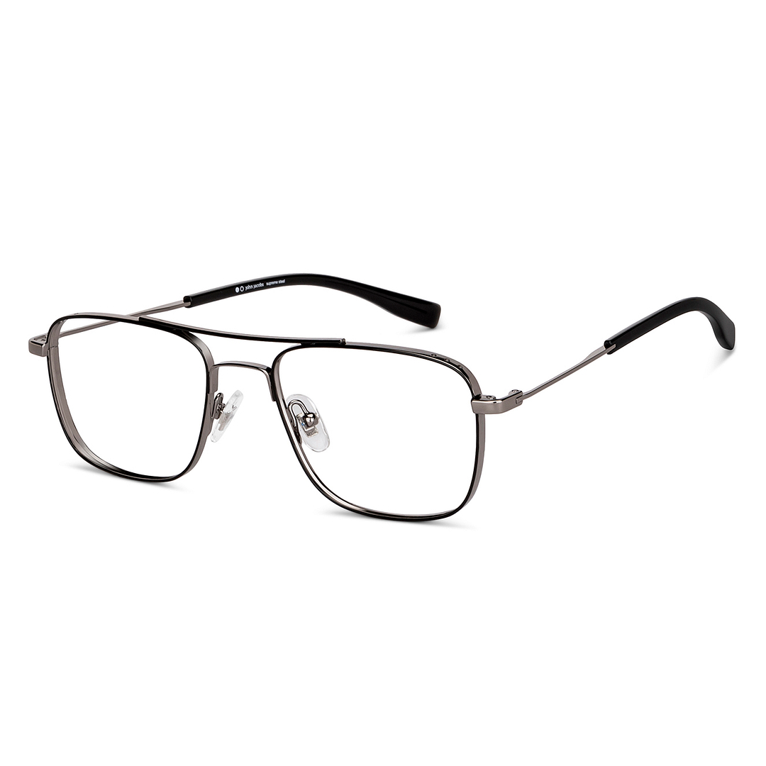 John Jacobs Online Dark Gunmetal Full Rim Rectangle right side