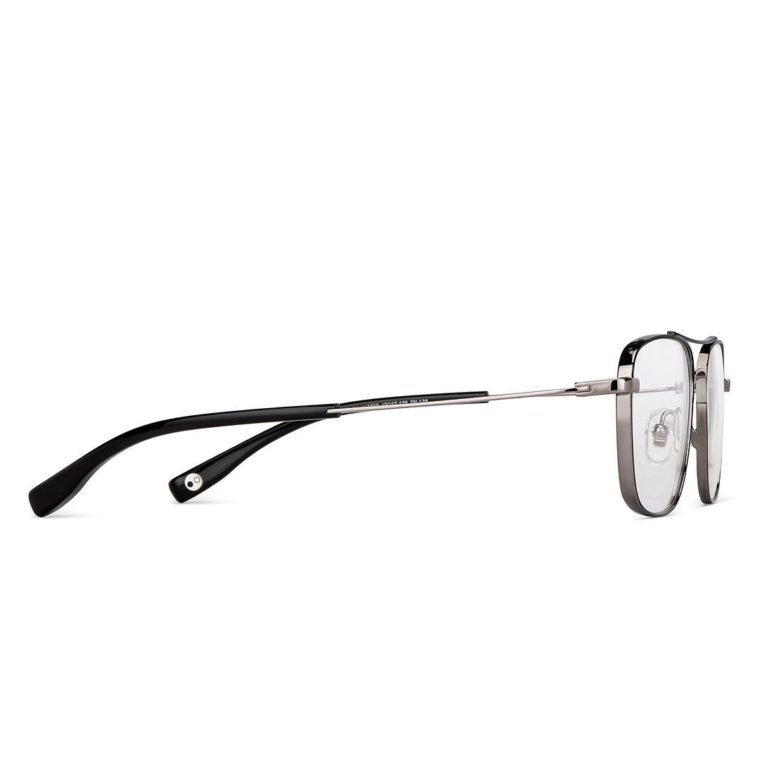 John Jacobs Online Dark Gunmetal Full Rim Rectangle left side