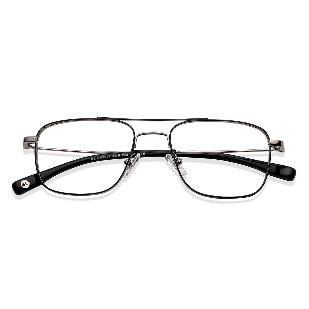 John Jacobs Online Dark Gunmetal Full Rim Rectangle left side