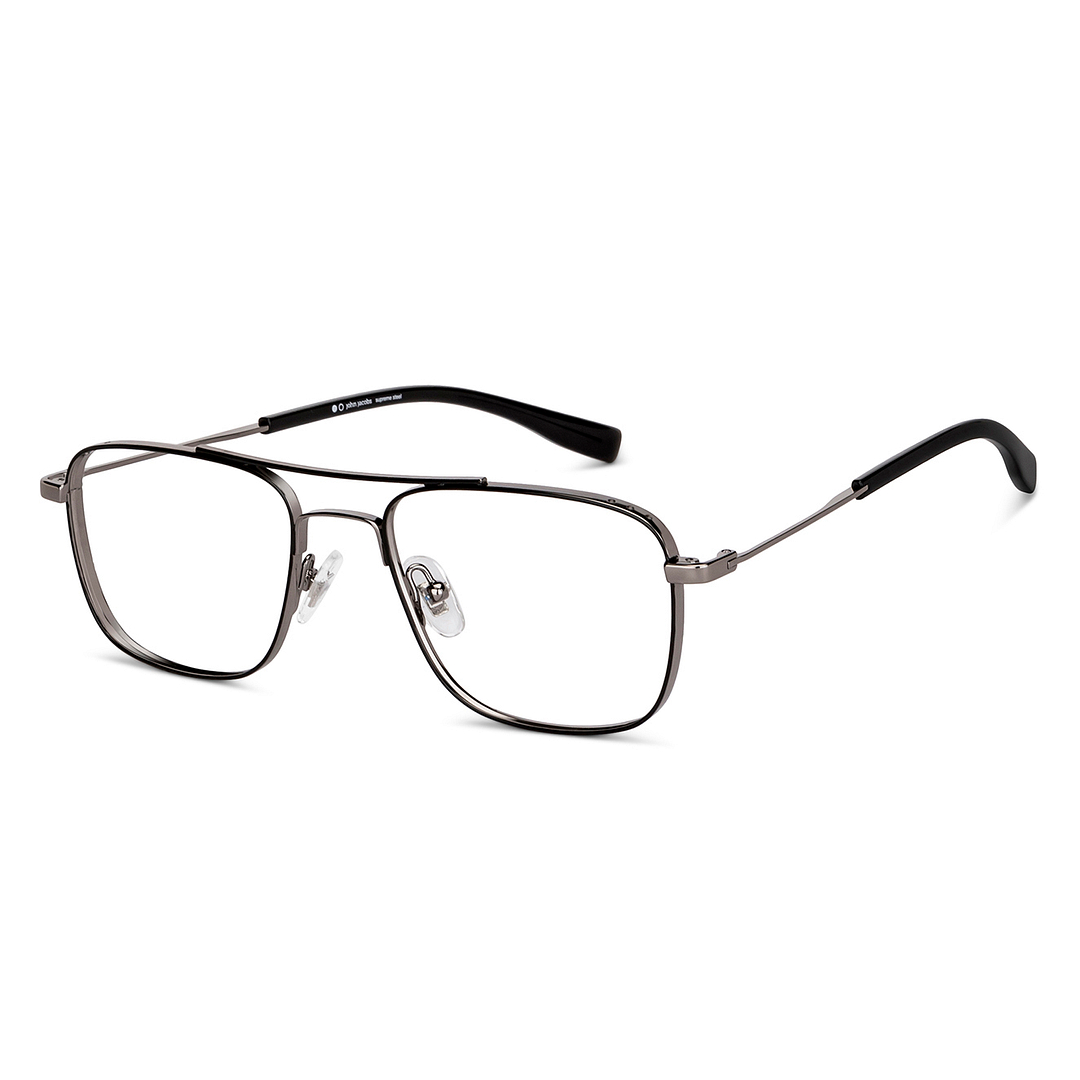 John Jacobs Online Dark Gunmetal Full Rim Rectangle right side