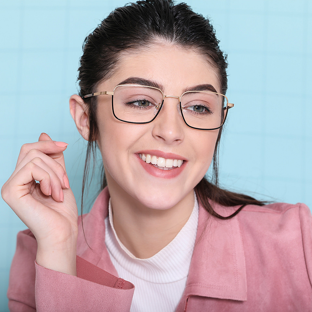 John Jacobs Screen Glasses Black Full Rim Square left side