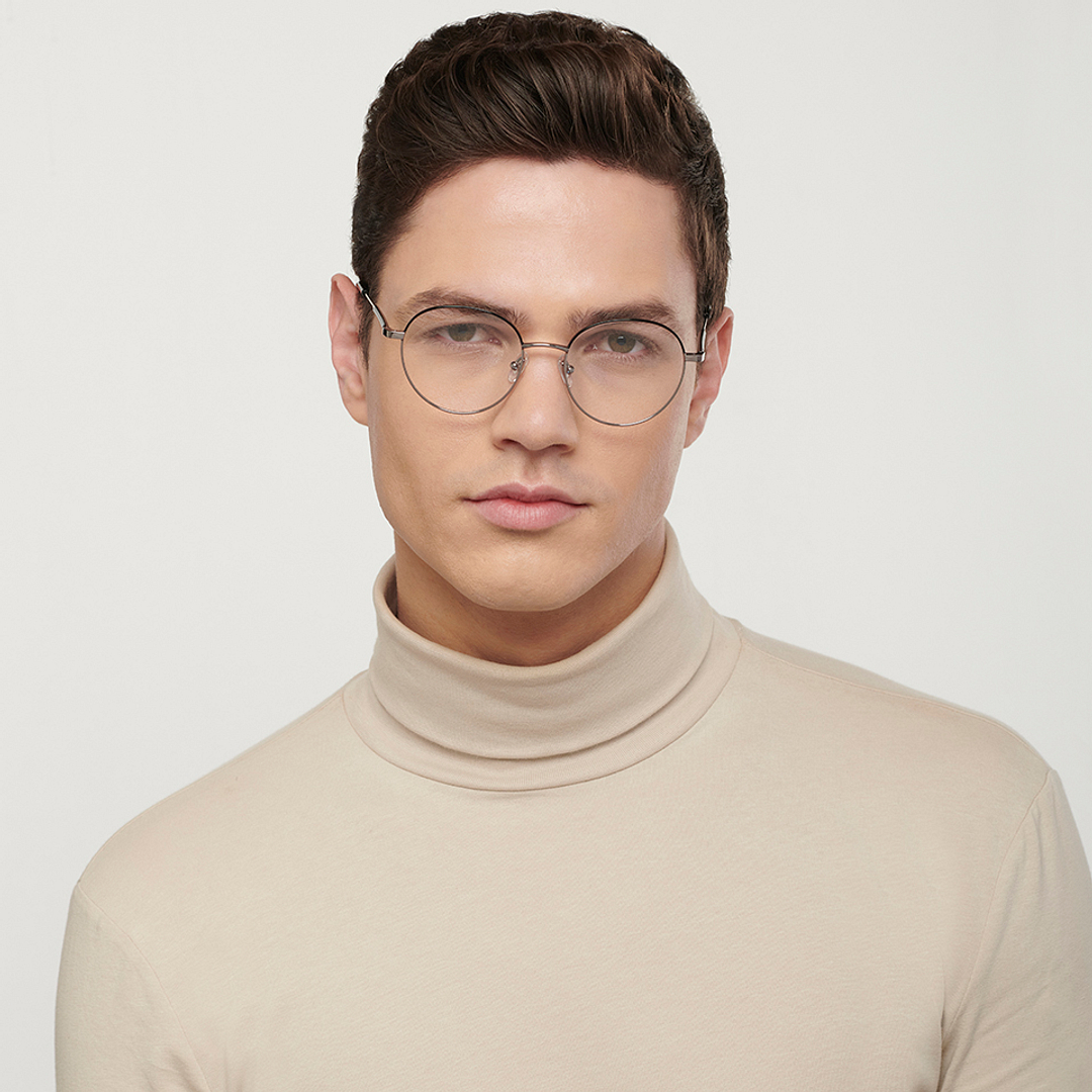 John Jacobs Dark Gunmetal Full Rim Round right side