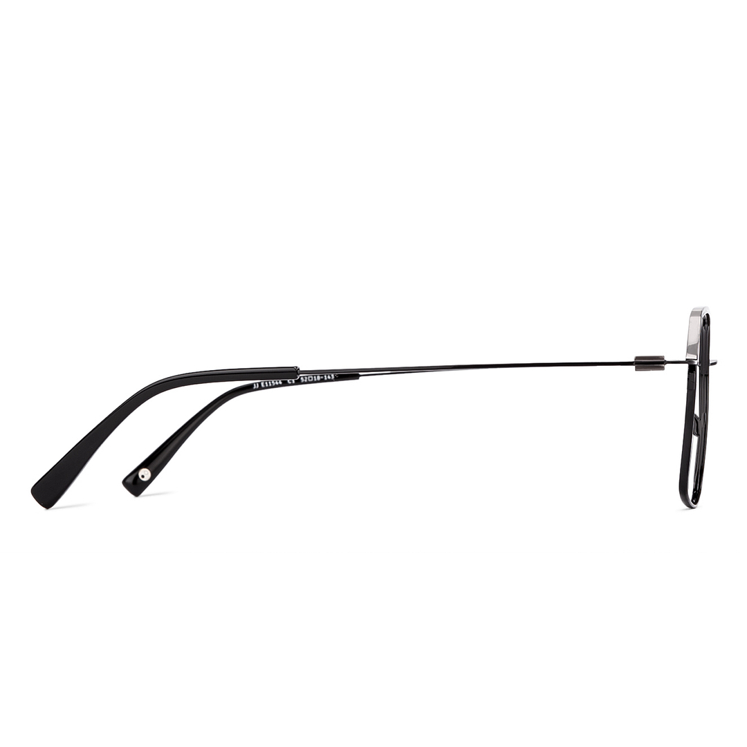 Jackal E☓J Buy Black Full Rim Hexagon John Jacobs Supreme Steel JJ E11544-C1