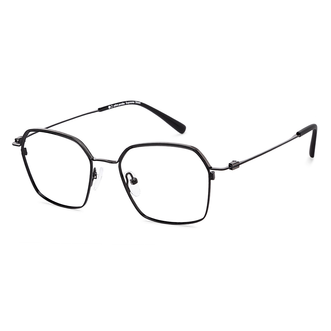 Jackal E☓J Buy Black Full Rim Hexagon John Jacobs Supreme Steel JJ E11544-C1