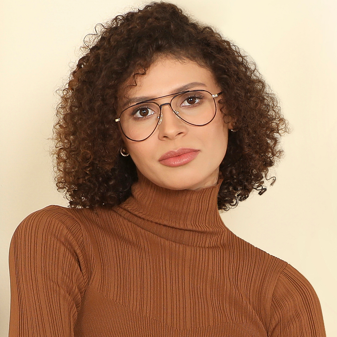 John Jacobs Black Full Rim Aviator left side