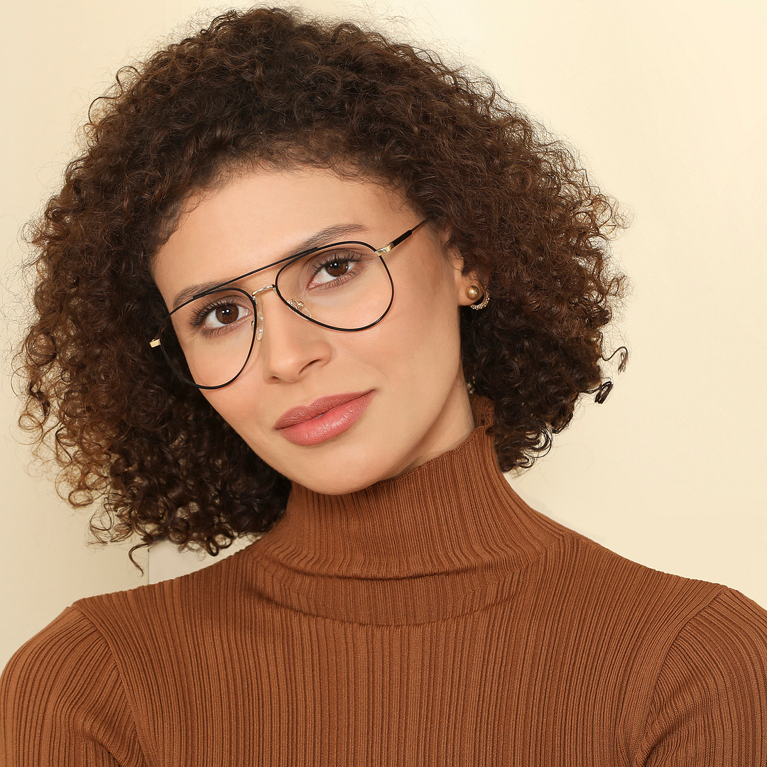 John Jacobs Black Full Rim Aviator right side