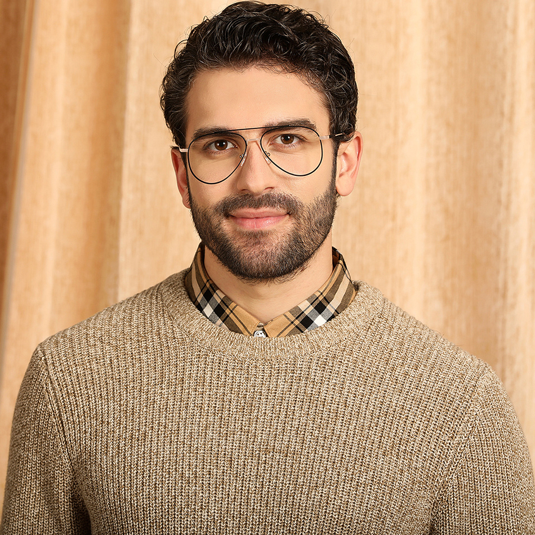 John Jacobs Black Full Rim Aviator right side