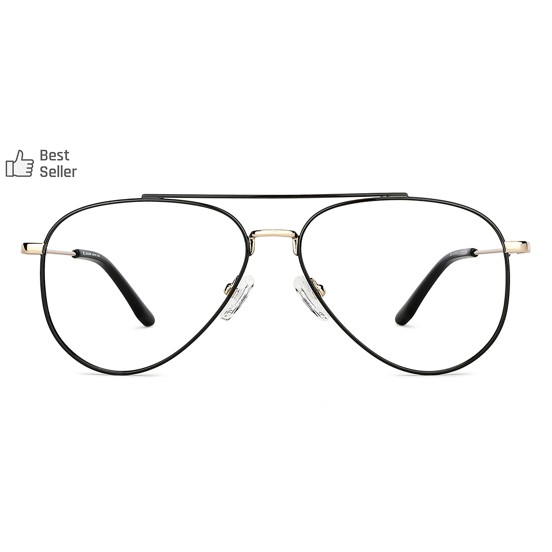 John Jacobs Black Full Rim Aviator left side