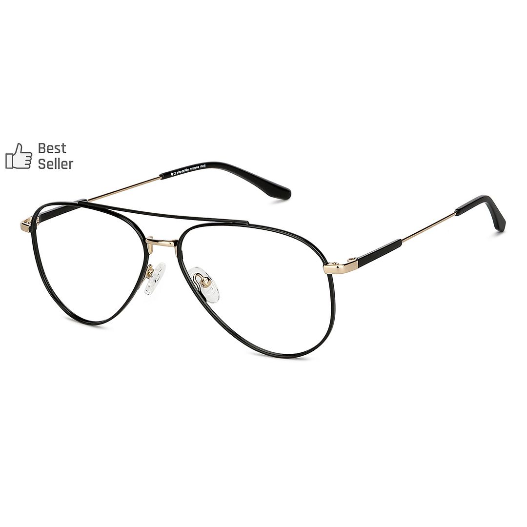 John Jacobs Black Full Rim Aviator right side
