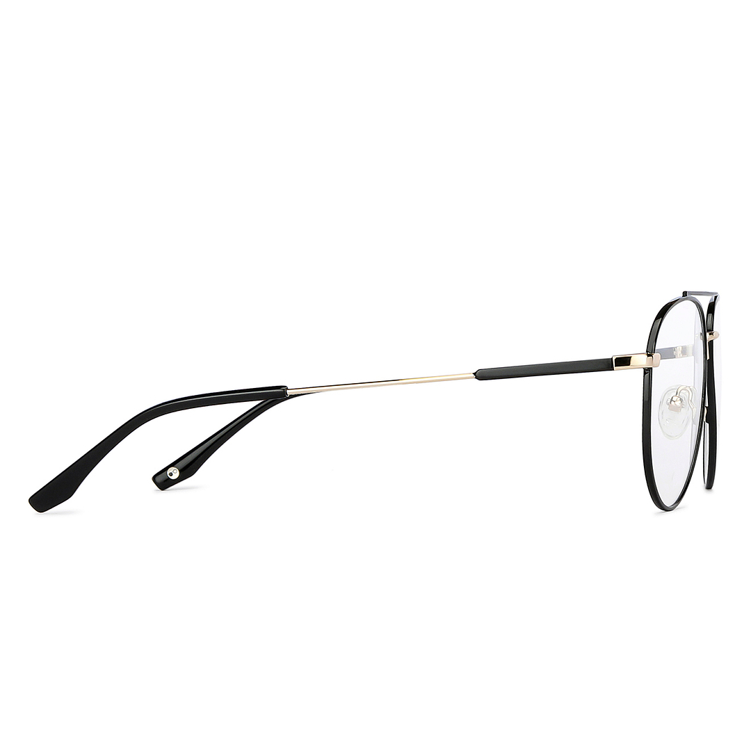 John Jacobs Black Full Rim Aviator left side