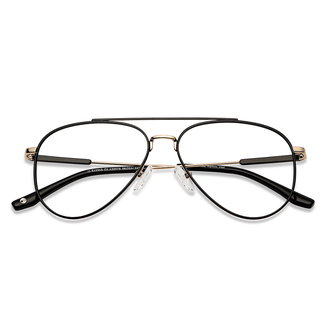John Jacobs Black Full Rim Aviator left side