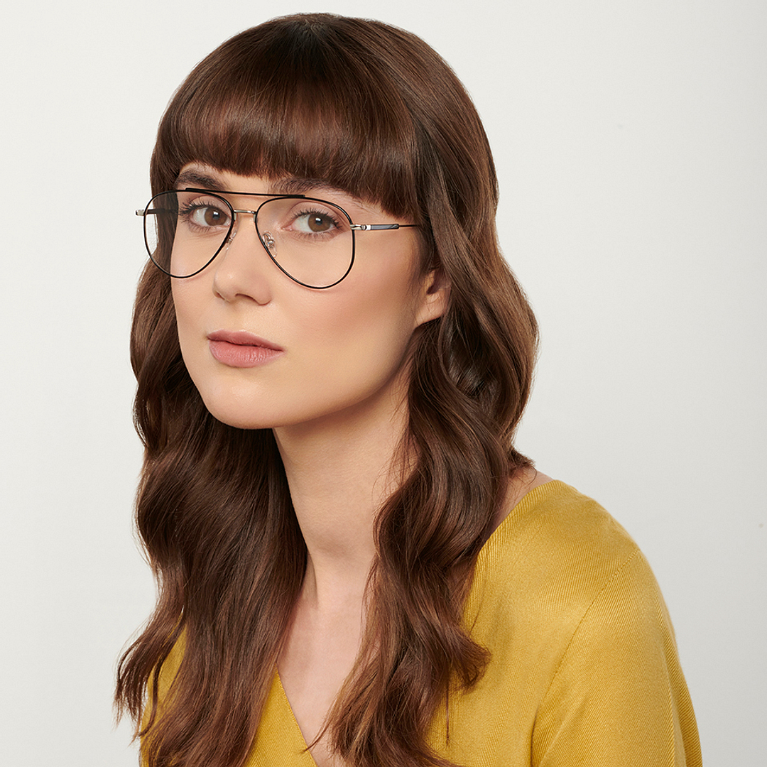 John Jacobs Online Dark Gunmetal Full Rim Aviator right side