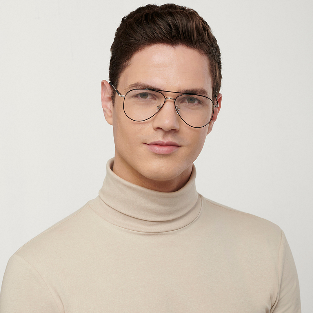 John Jacobs Online Dark Gunmetal Full Rim Aviator right side