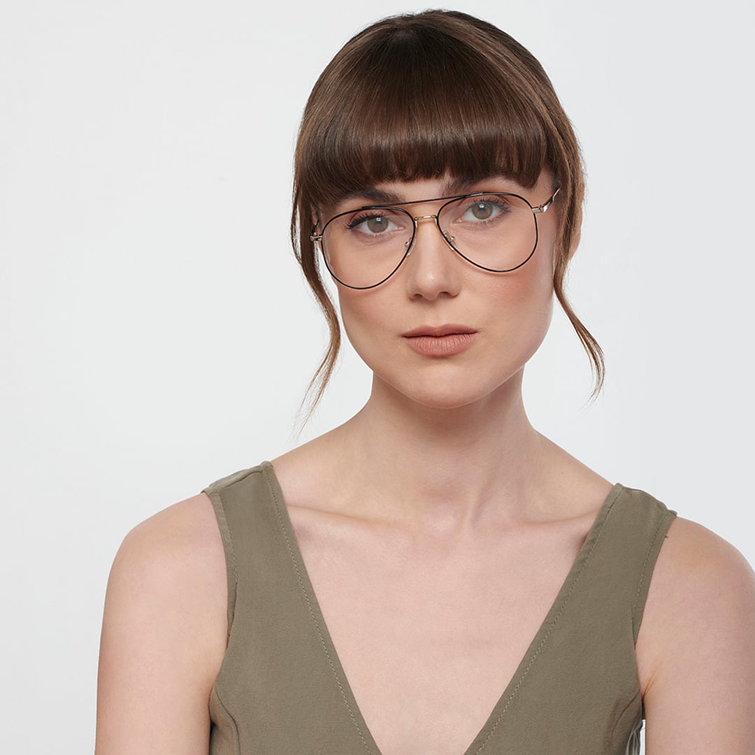 John Jacobs Online Black Full Rim Aviator left side