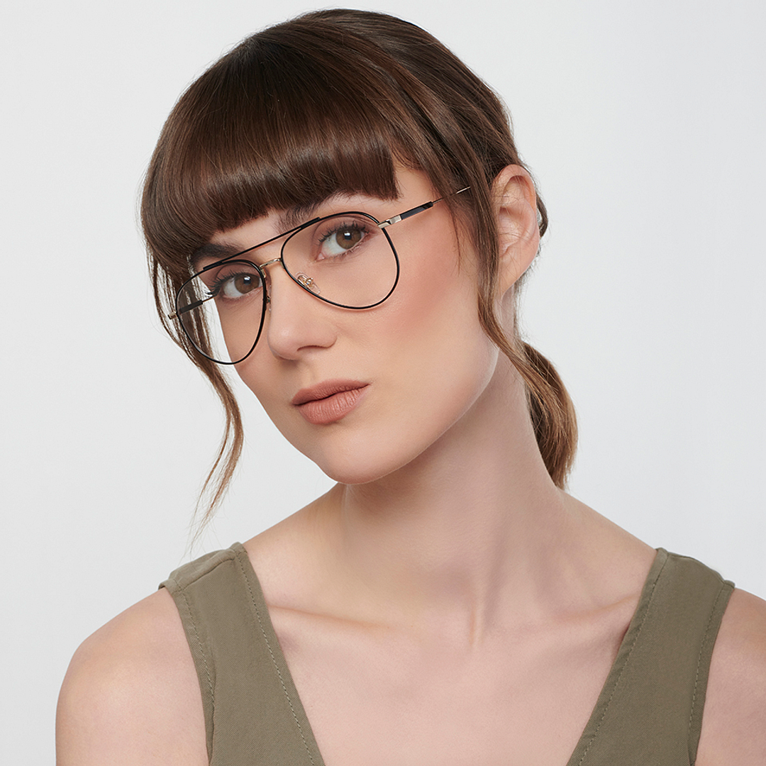 John Jacobs Online Black Full Rim Aviator right side