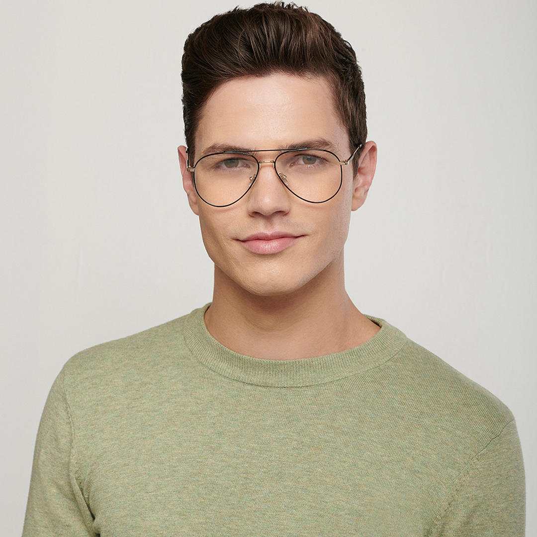 John Jacobs Online Black Full Rim Aviator right side