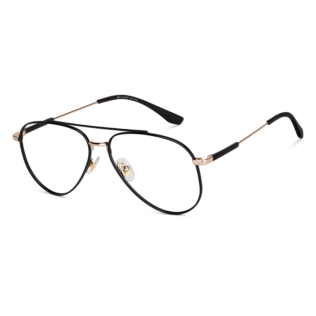 John Jacobs Online Black Full Rim Aviator right side