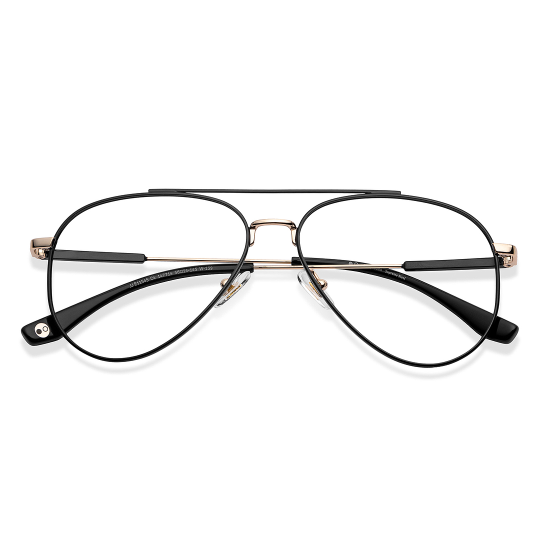 John Jacobs Online Black Full Rim Aviator left side