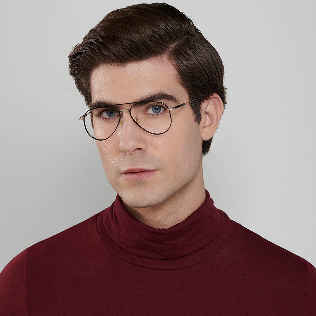 John Jacobs Online Black Full Rim Aviator right side