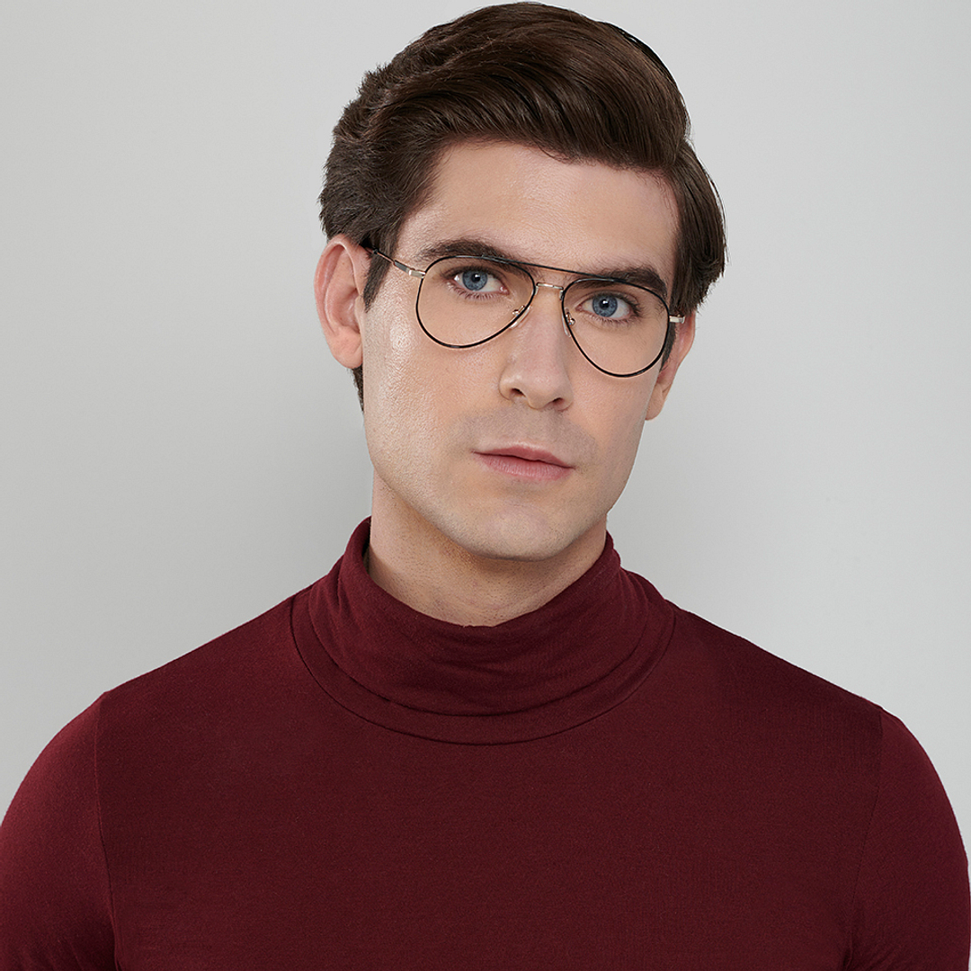 John Jacobs Online Black Full Rim Aviator left side