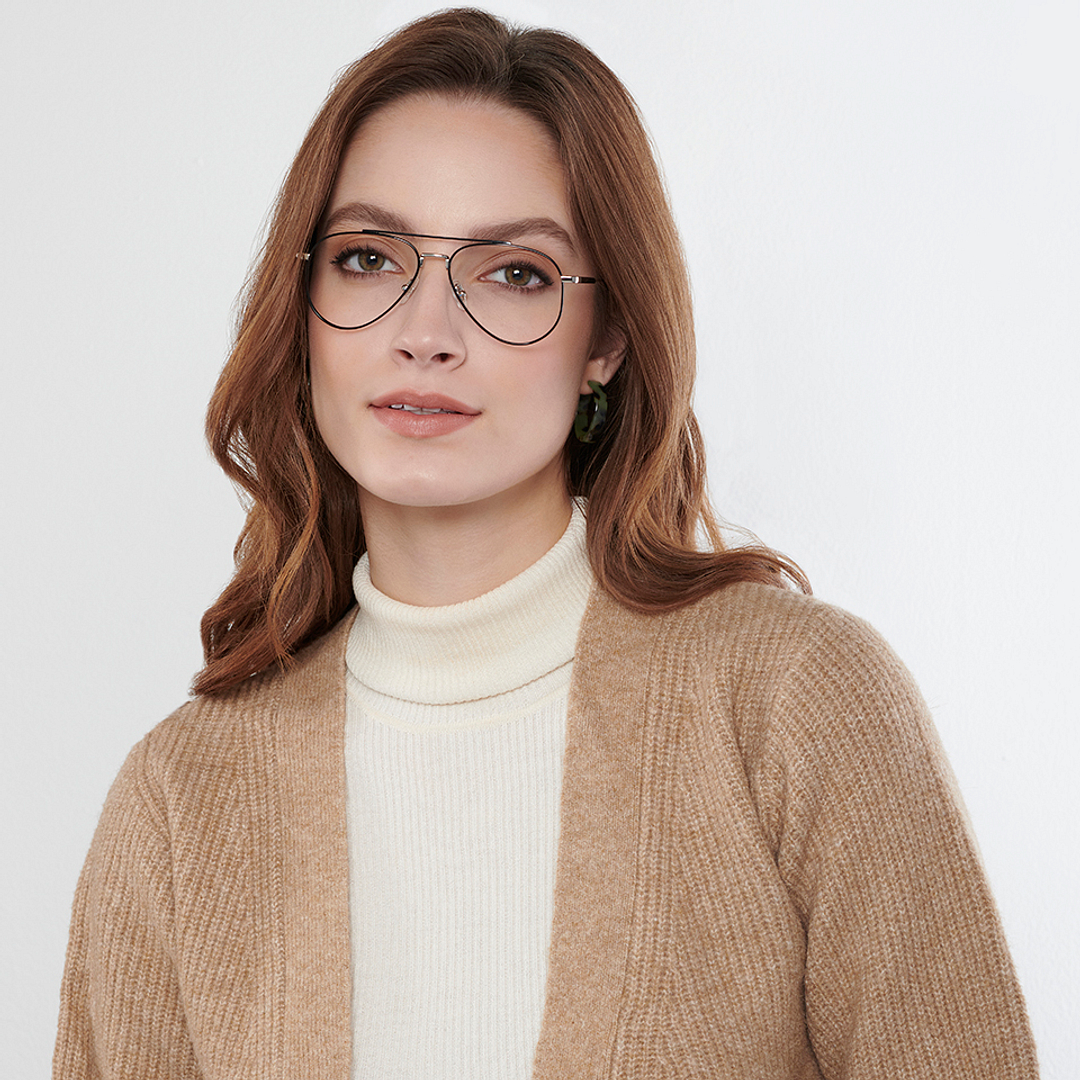 John Jacobs Online Black Full Rim Aviator left side