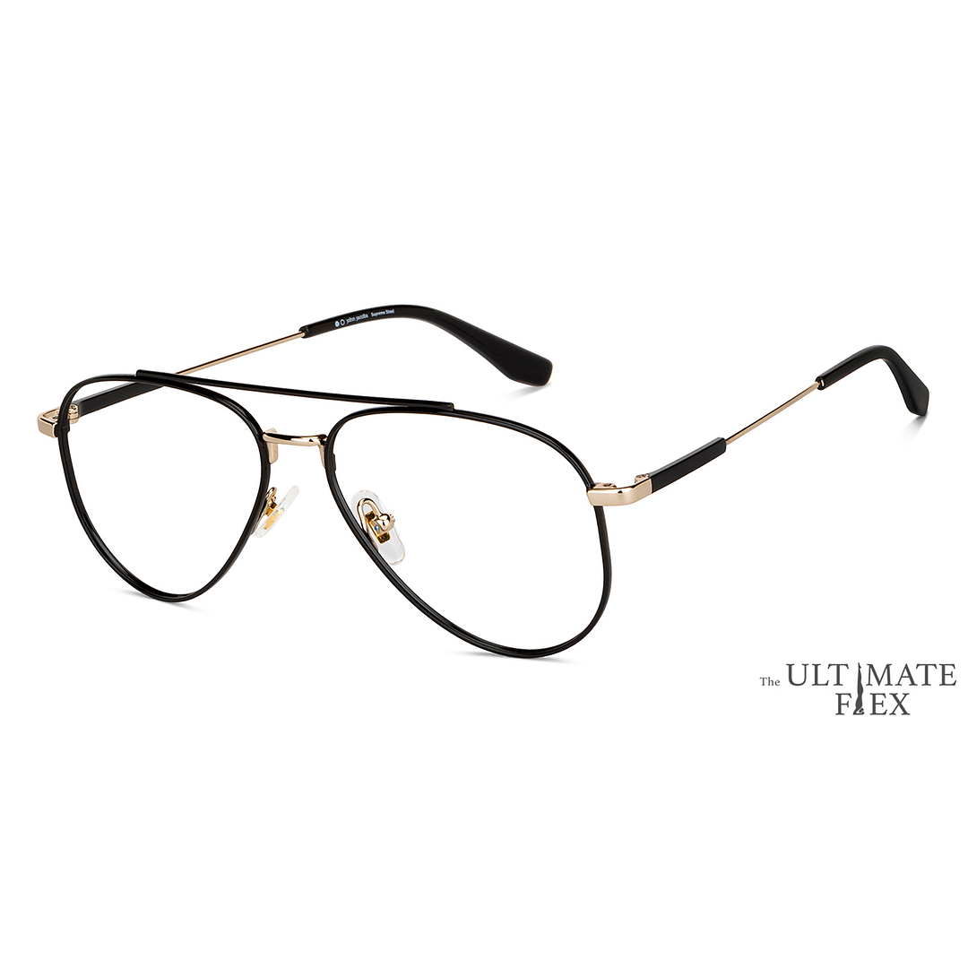 John Jacobs Online Black Full Rim Aviator right side