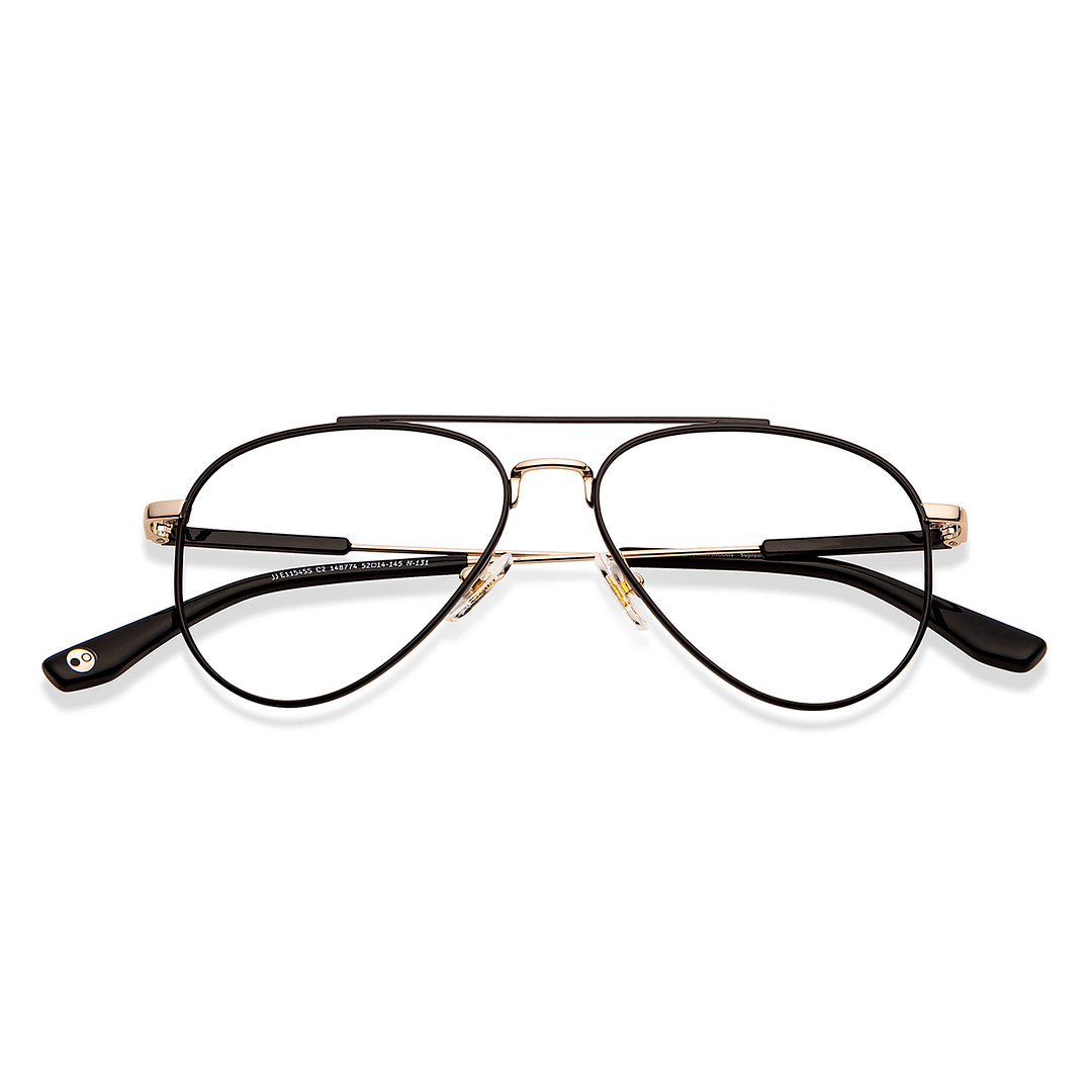 John Jacobs Online Black Full Rim Aviator left side