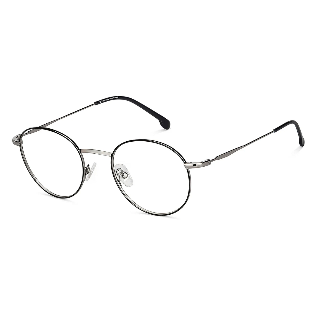 John Jacobs Online Gunmetal Full Rim Round left side