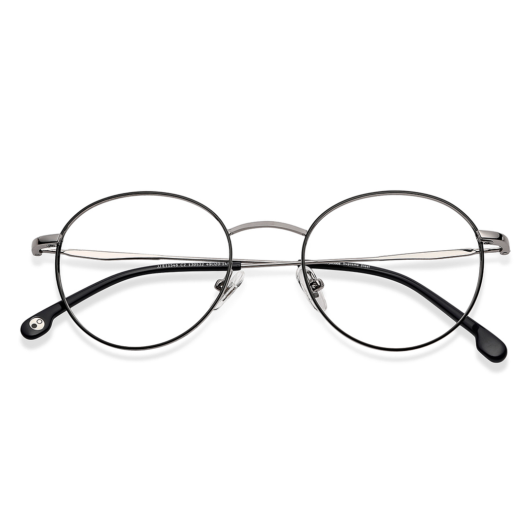 John Jacobs Online Gunmetal Full Rim Round left side