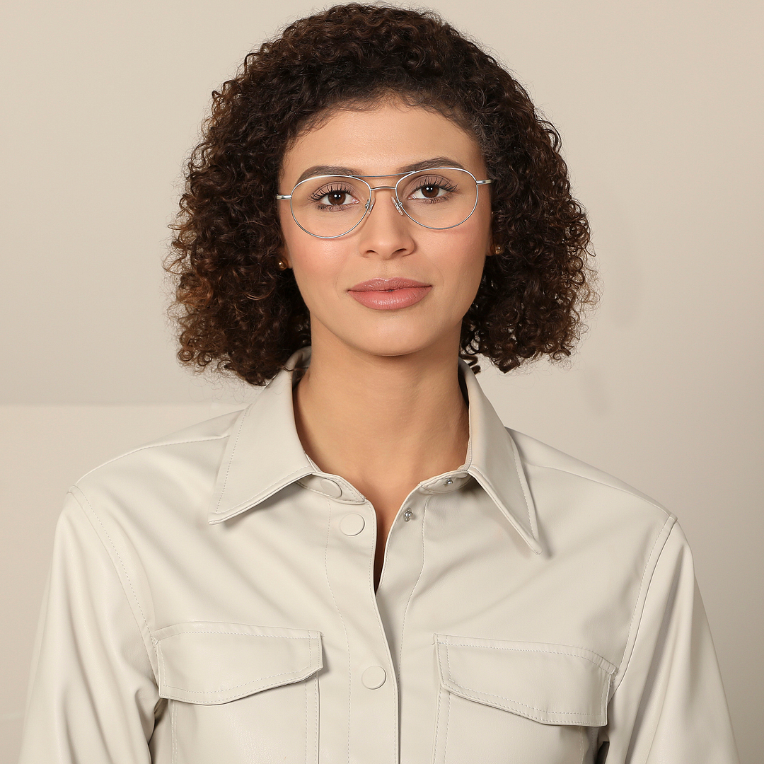 John Jacobs Online Silver Full Rim Aviator right side