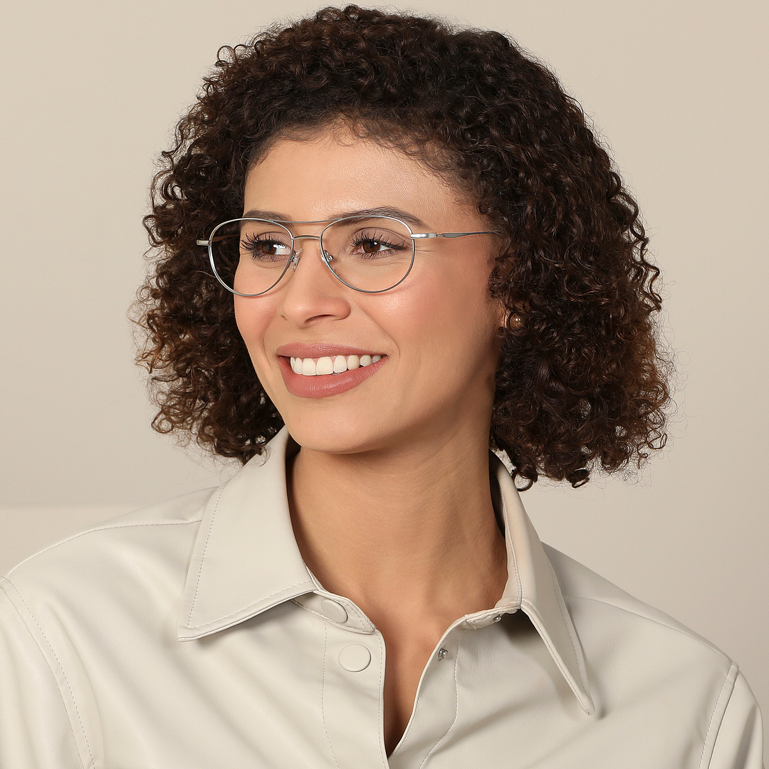 John Jacobs Online Silver Full Rim Aviator left side