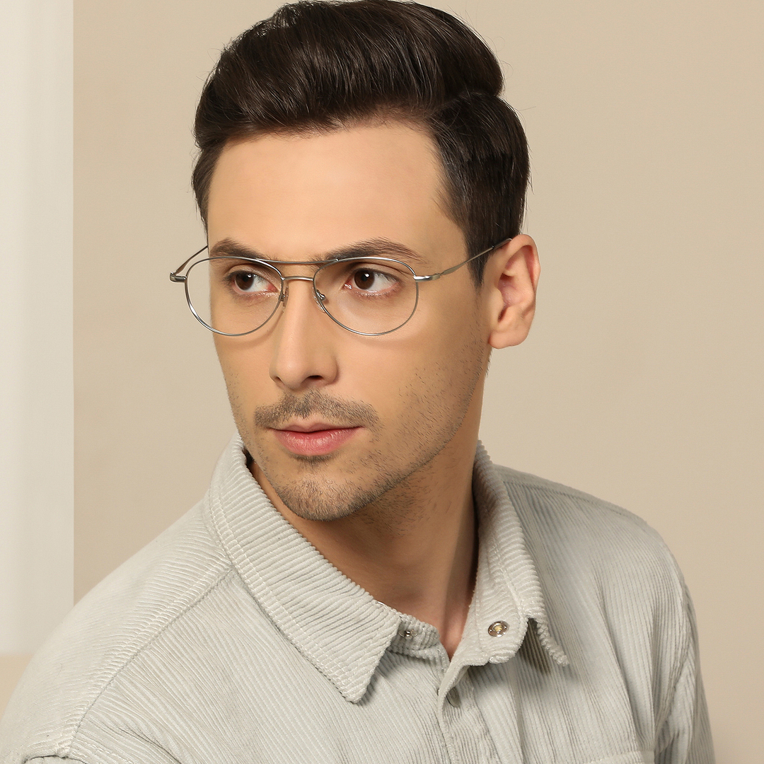 John Jacobs Online Silver Full Rim Aviator left side