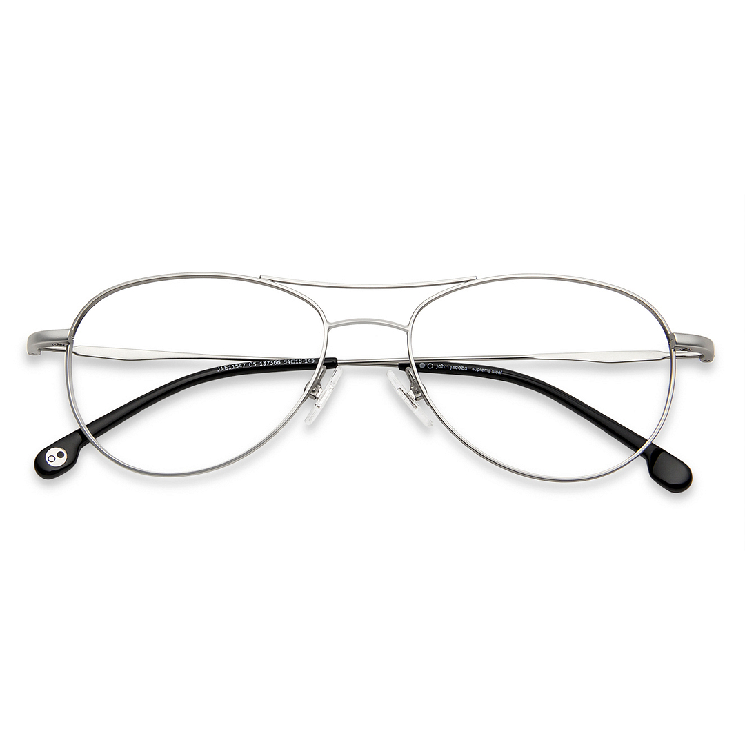 John Jacobs Online Silver Full Rim Aviator right side