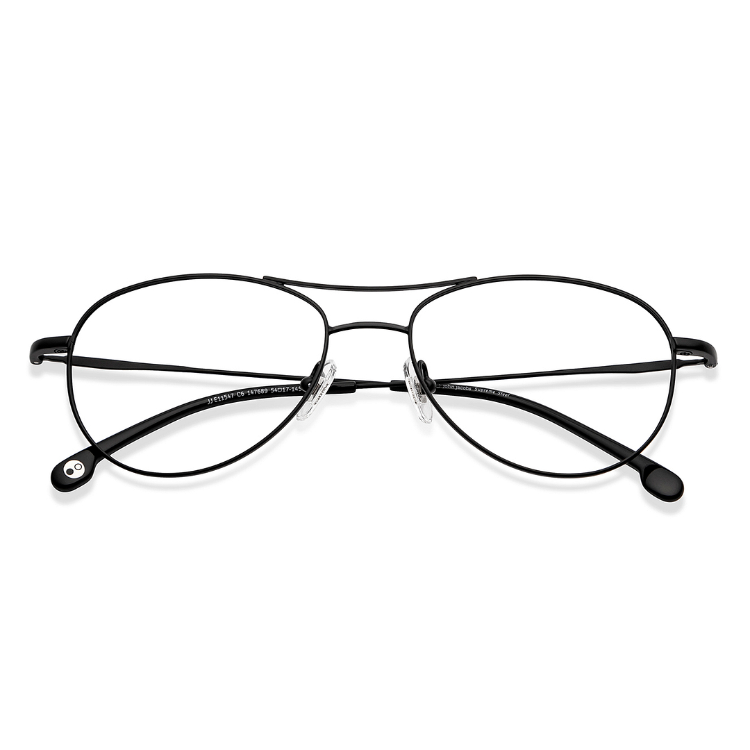 John Jacobs Online Black Full Rim Aviator left side