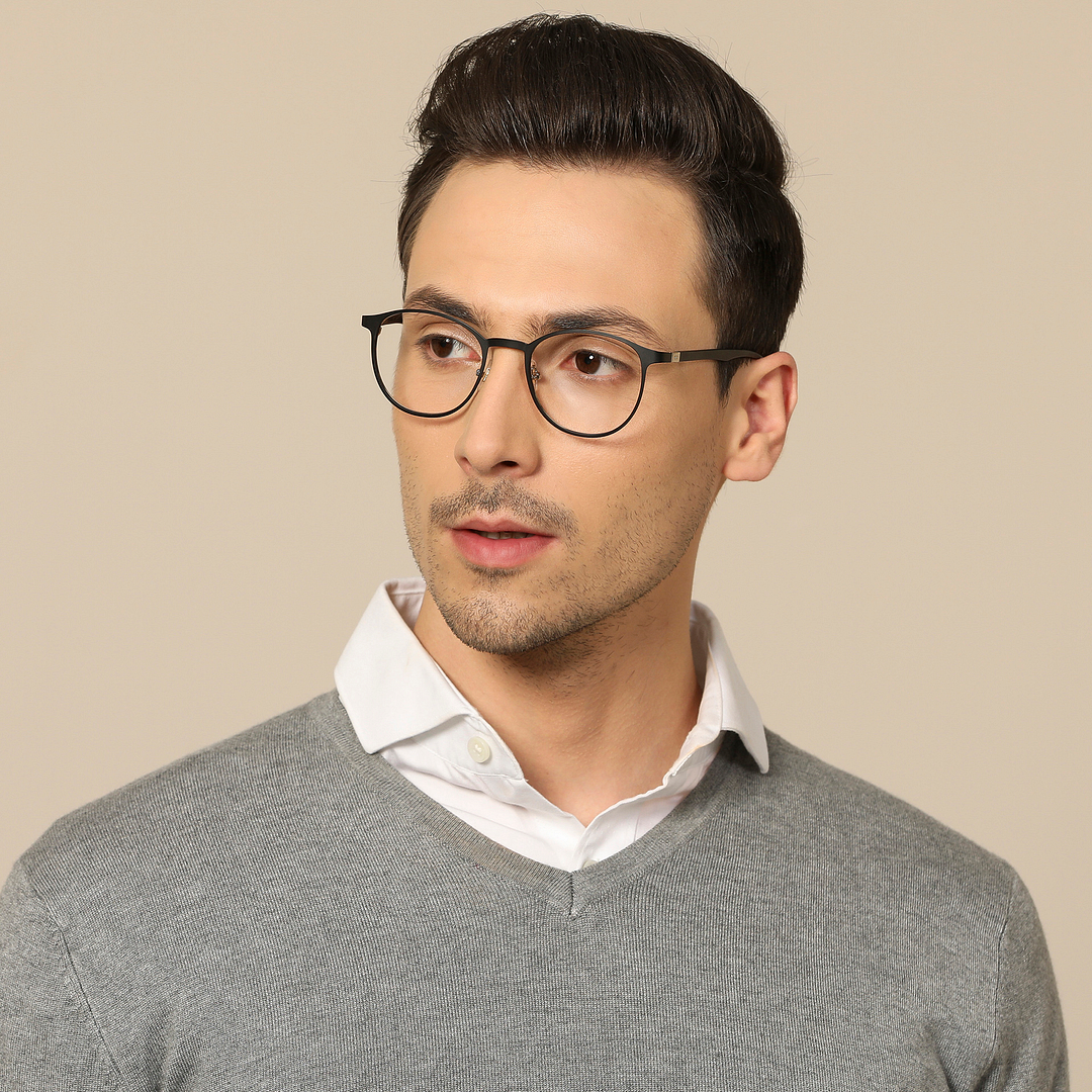 John Jacobs Online Black Full Rim Round left side