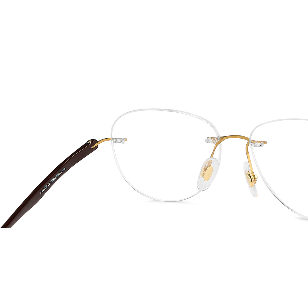 John Jacobs Online Gold Rimless Aviator right side