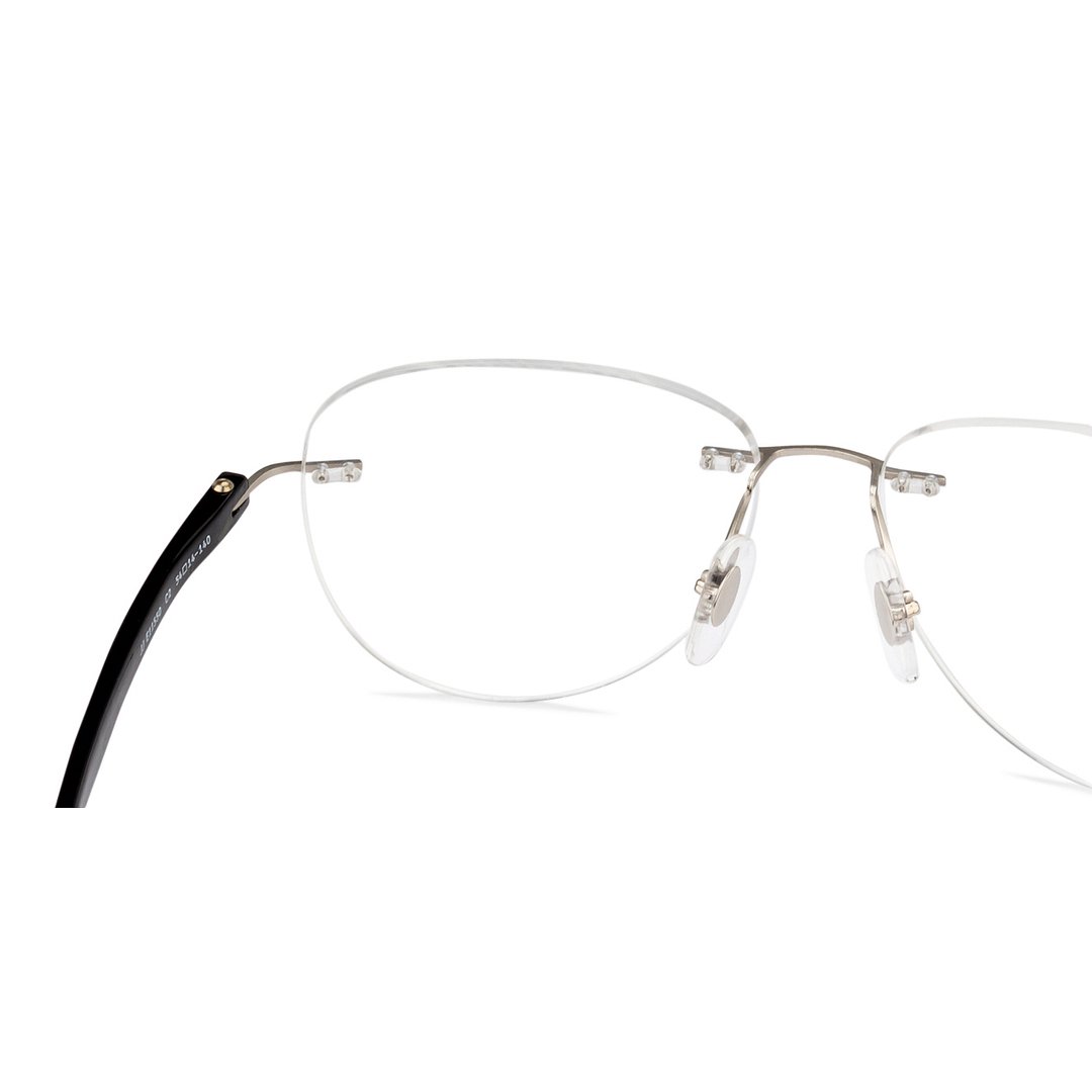 John Jacobs Online Silver Rimless Aviator right side