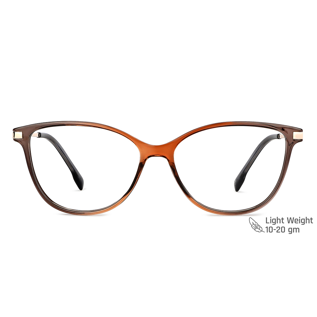 John Jacobs Online Light Brown Full Rim Cat Eye left side