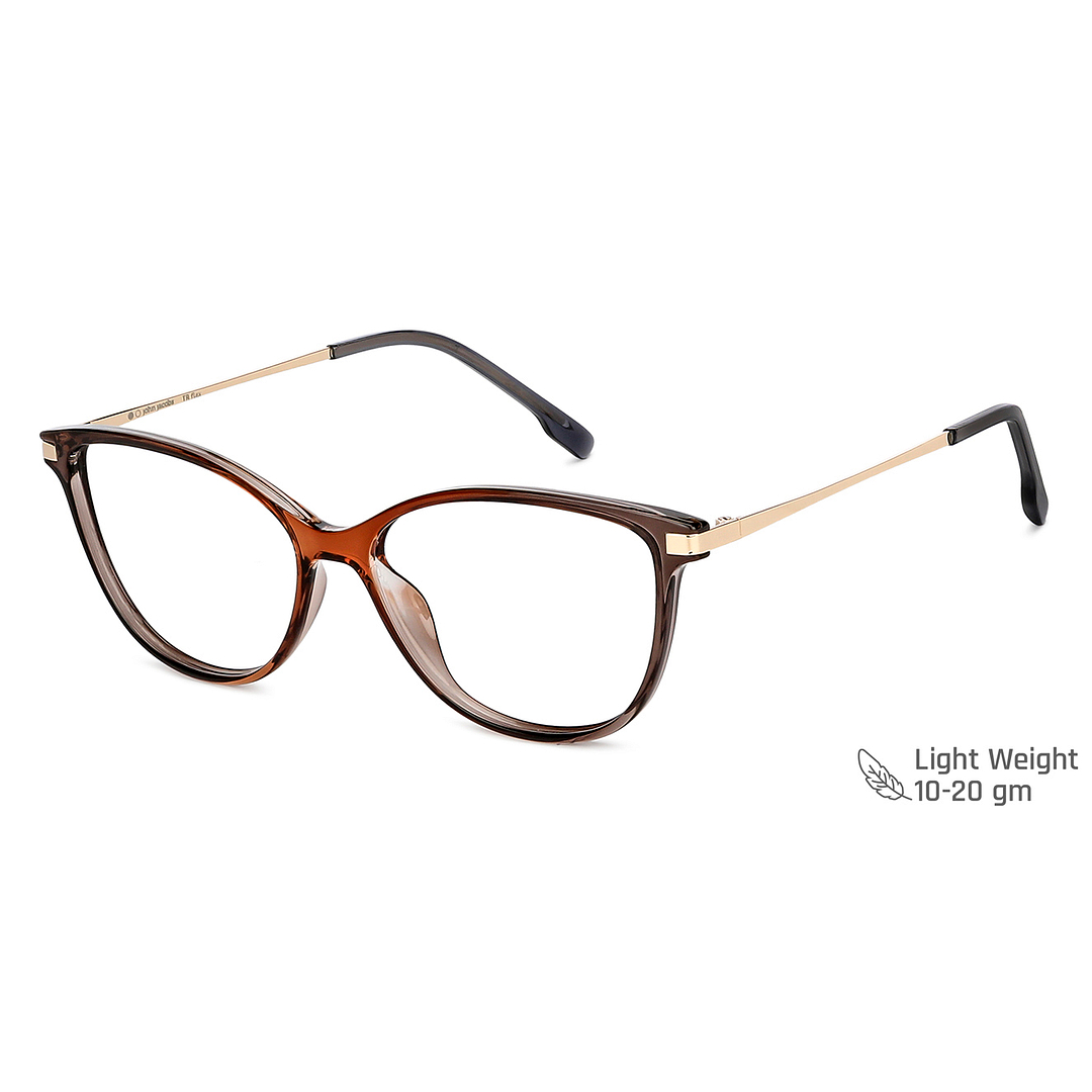 John Jacobs Online Light Brown Full Rim Cat Eye right side