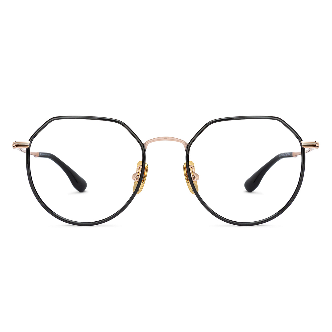 John Jacobs Black Full Rim Geometric left side