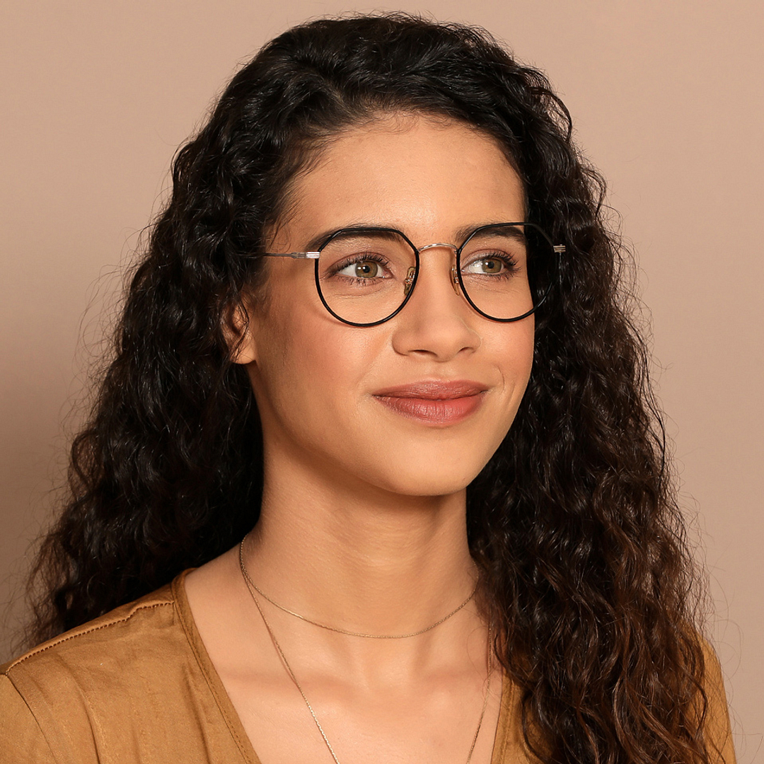 John Jacobs Black Full Rim Geometric right side