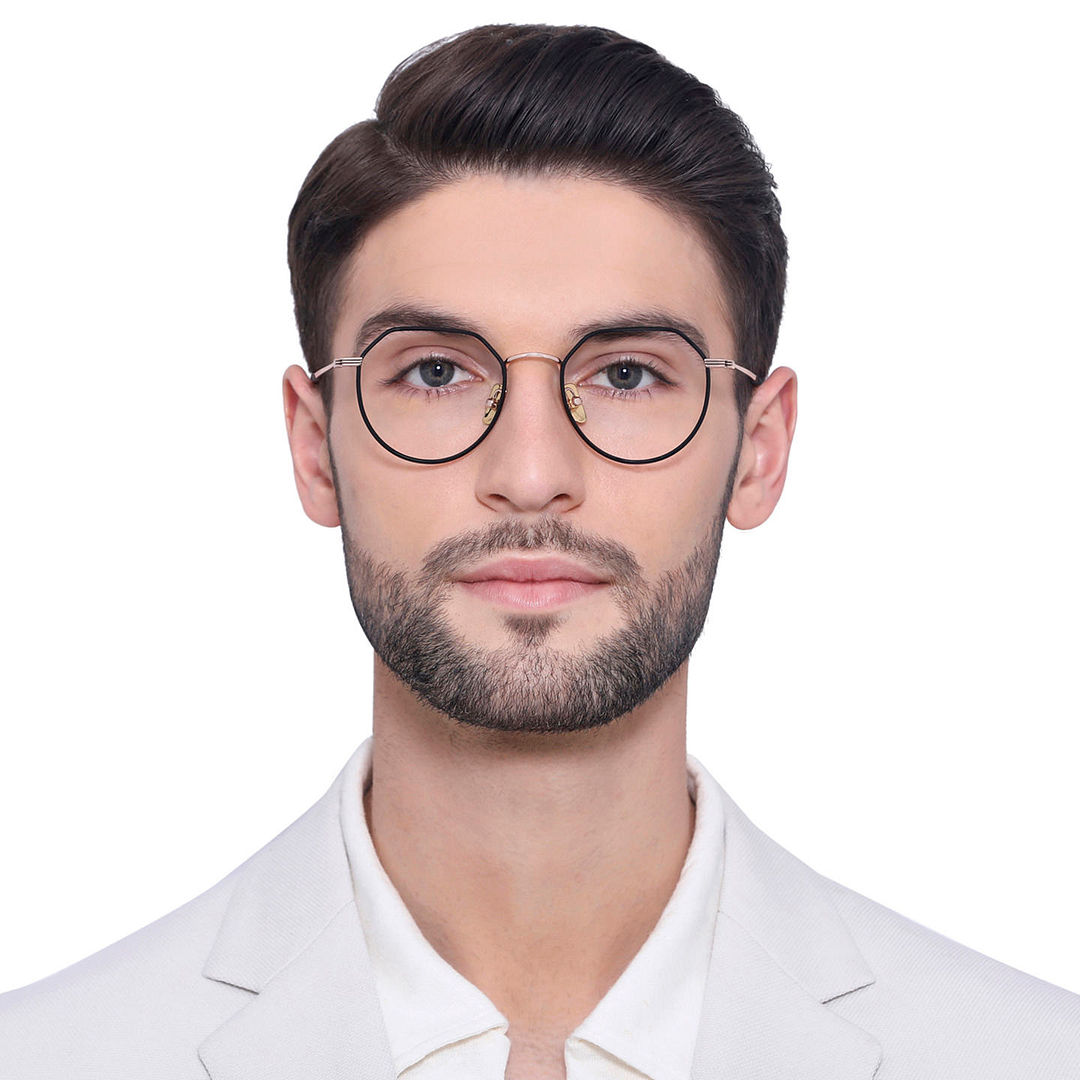 John Jacobs Black Full Rim Geometric left side