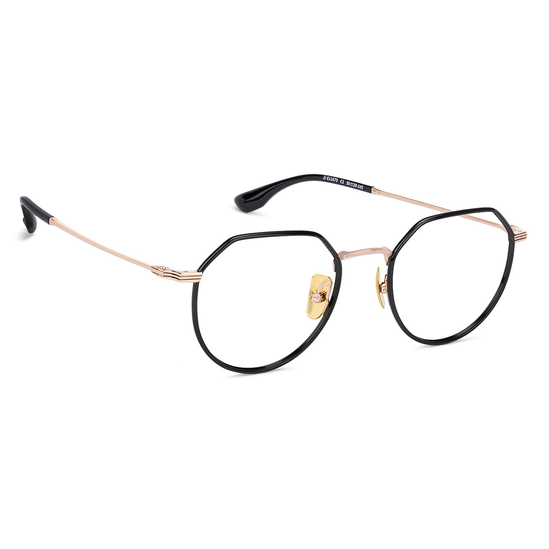 John Jacobs Black Full Rim Geometric right side